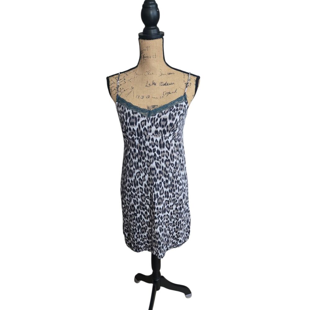 Joe Fresh gray leopard print nightie, size small